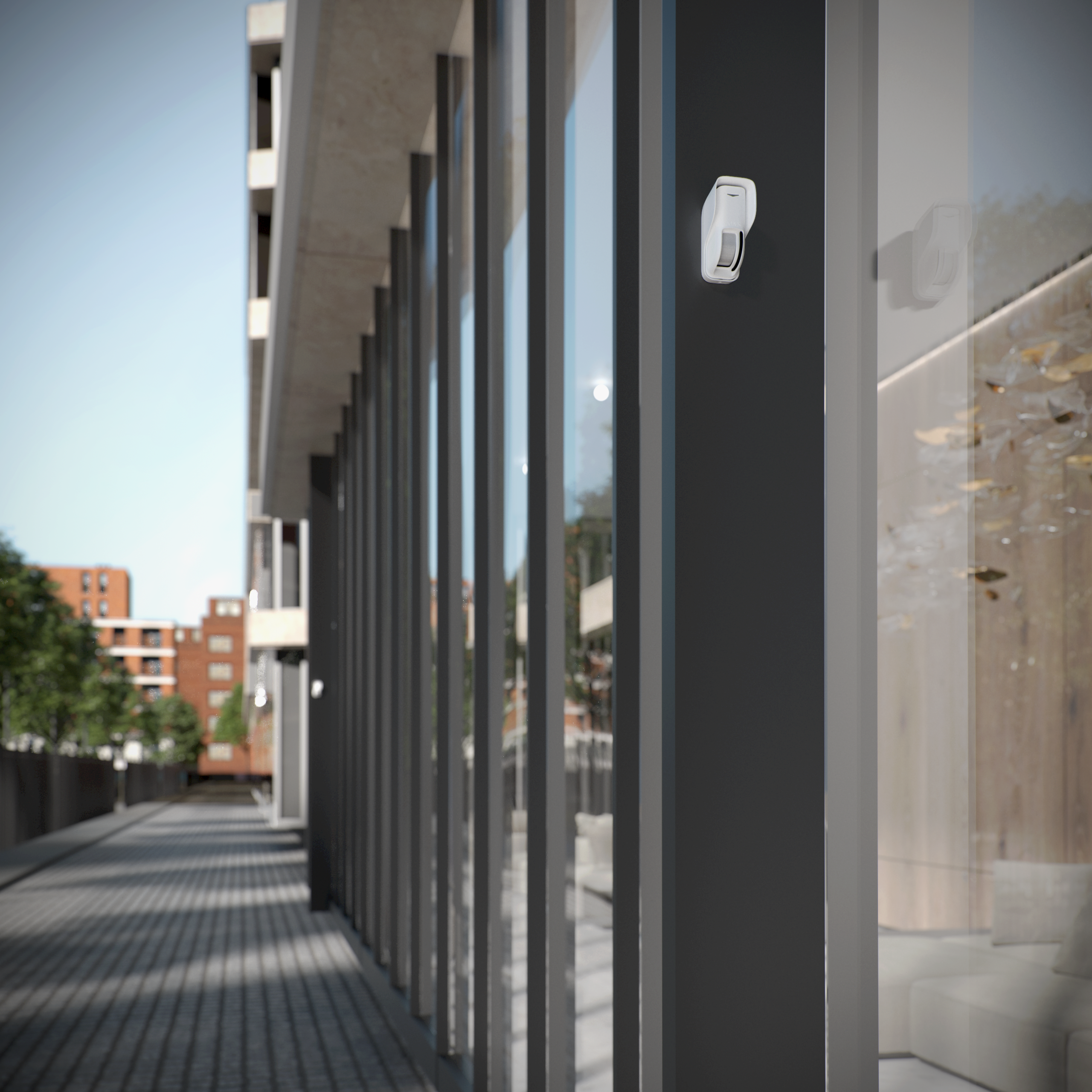 Ajax Curtain Outdoor Jeweller dual-technology motion detector for narrow sectors