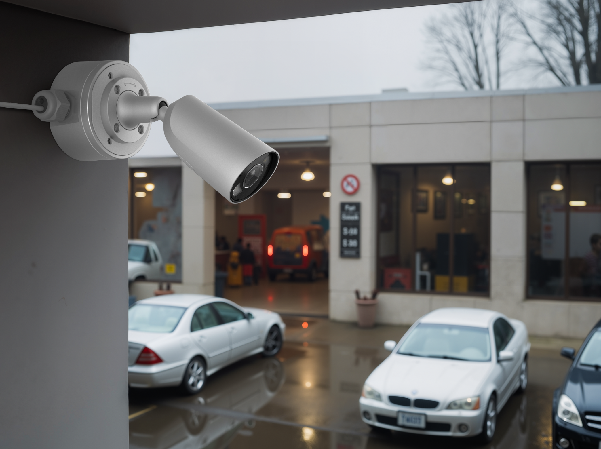 Ajax BulletCam HL Wired POE, IR and Hybrid Light Color Night, CCTV Surveillance Camera with AI People, Vehicle, Animal Recognition, 5 - 8 MP, 75-110 Viewing Angle, NDAA Compliant